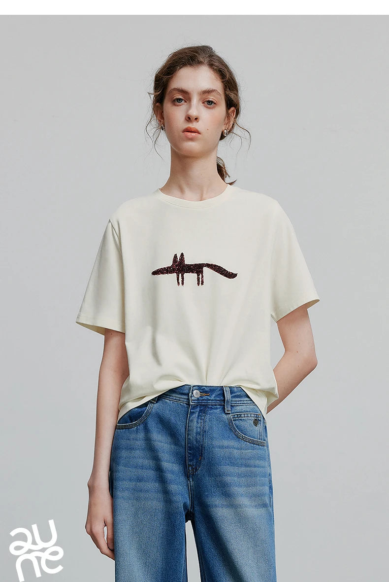 TOYOUTH Women Short Sleeve T shirt 2025 Spring New Tops 8521035