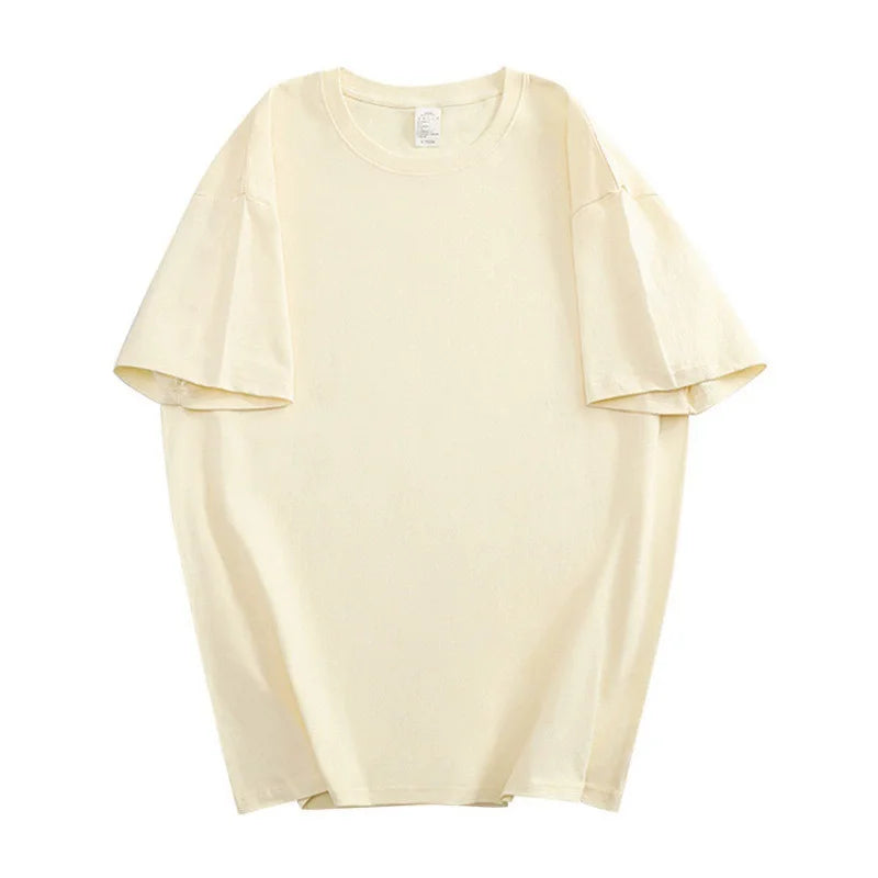 Oversized Summer T shirts for Women Men Brown Casual Female Korean Streetwear Tees Unisex Basic Solid Young Cool Tops