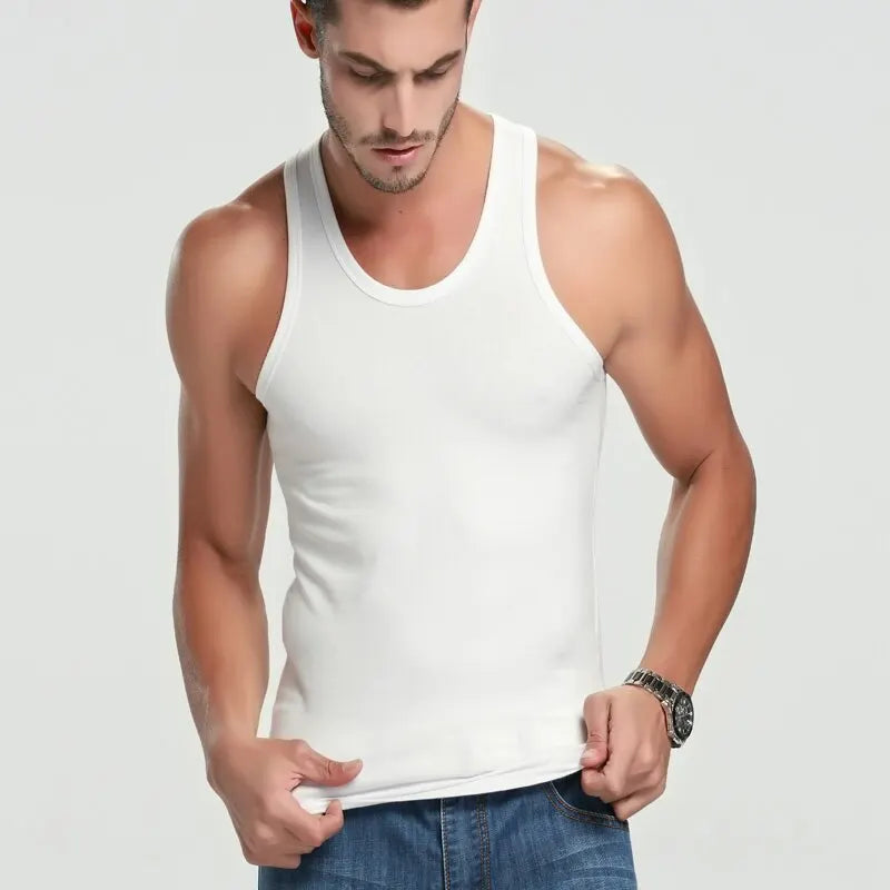 5/3/1 Pack Men To Multi-size Solid Color Tight Vests For Teenagers Comfortable Cotton Sleeveless T-shirts Sports Running Tops