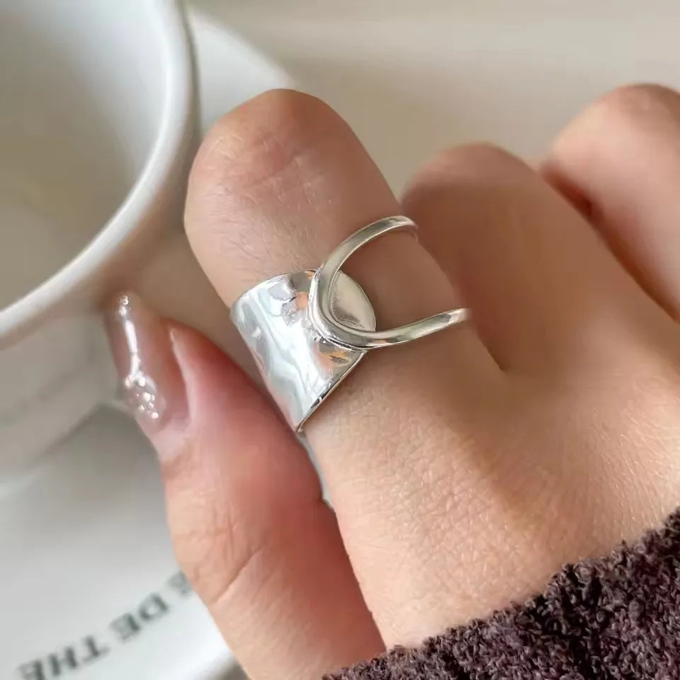 VENTFILLE 925 Sterling Silver Irregular Ring for Women Geometry Versatile Minimalism  Accessories Jewelry Gift Dropshipping