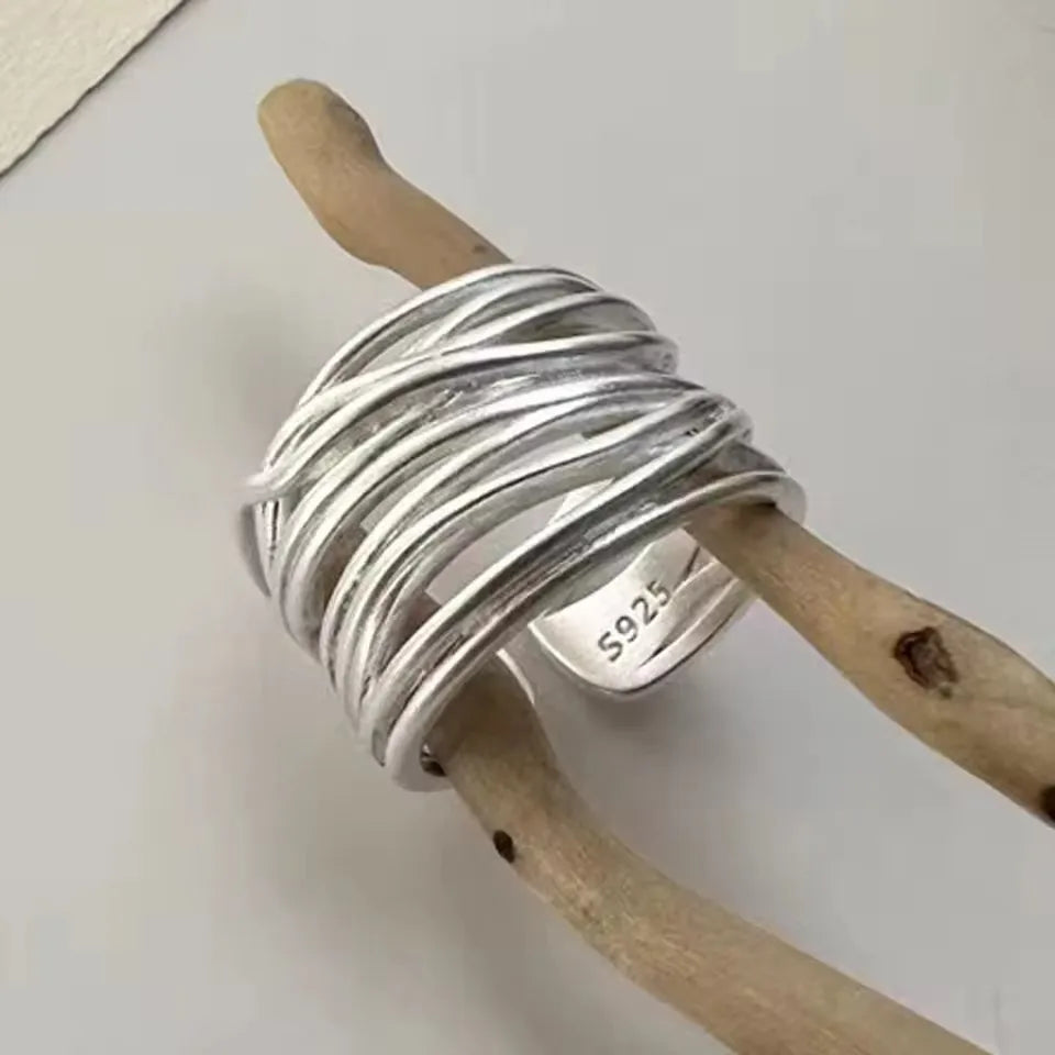 VENTFILLE 925 Sterling Silver Irregular Ring for Women Geometry Versatile Minimalism  Accessories Jewelry Gift Dropshipping