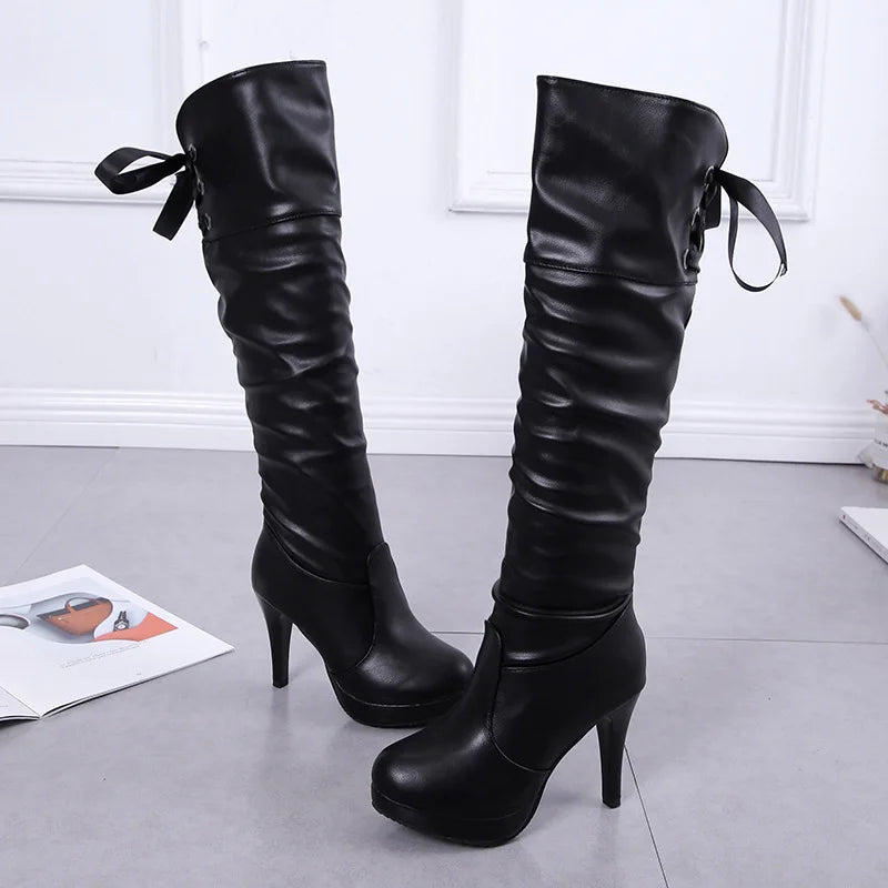 Classics Women Boots Luxury Knight Women Length Boot Fashion Sexy Soft Leather Shoes Leather Elegant Comfortable Knee High Boots