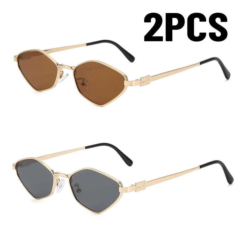 Women Metal Sunglasses Men 2025 Brand Fashion Vintage Hexagonal Ladies Sun Glasses Shades Unique Metal Frame Punk Eyewea