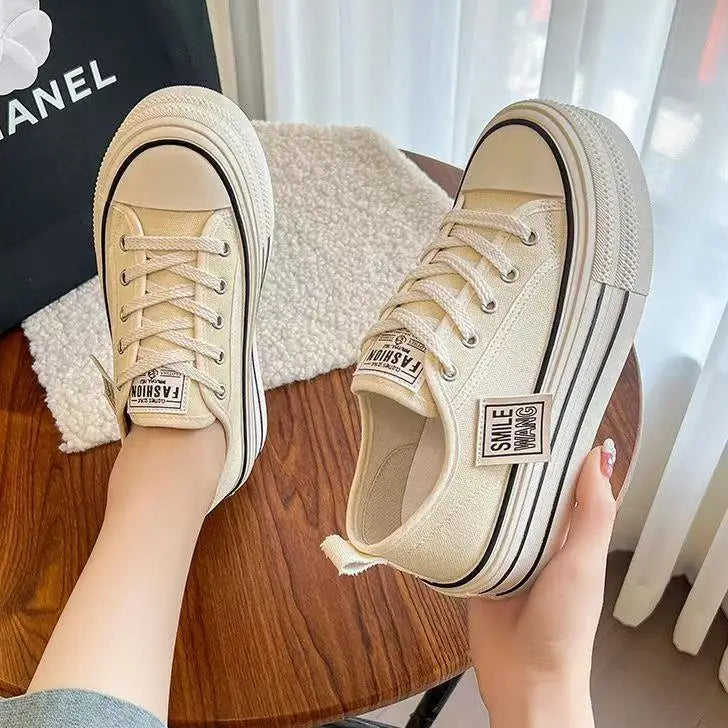 Canvas Shoes Women Spring Summer Casual Walking Platforms Vulcanized Shoes Ladies Fashion Chunky Sneakers Zapatos Para Mujer