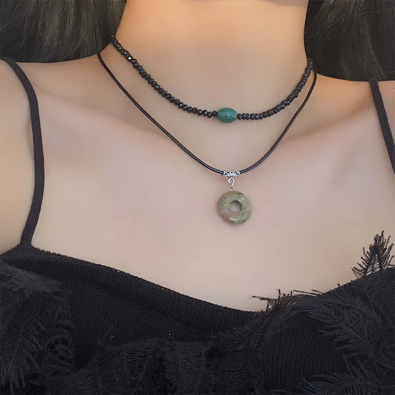 Romantic Gothic Rose Flower Clavicle Chain Necklace for Women Girls Fashion Punk Sweet Cool Adjustable Rope Choker Accessories