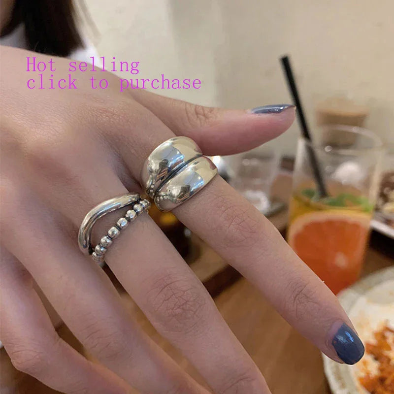 VENTFILLE 925 Sterling Silver Irregular Ring for Women Geometry Versatile Minimalism  Accessories Jewelry Gift Dropshipping