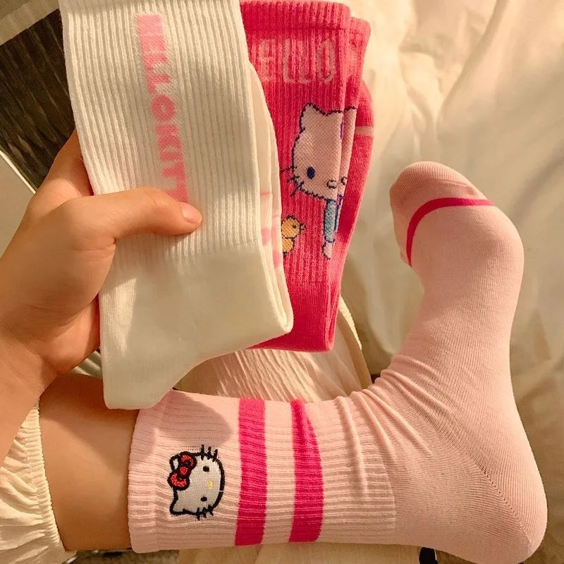 Sanrio Hello Kitty Winter Autumn Warm Socks Children Long Socks Women Girls Costume Accessories Hello Kitty Things Y2K Sock 2024