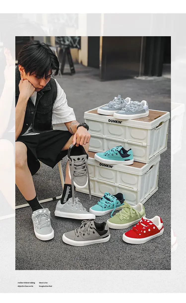 2025 trend men's casual shoes small white shoes board shoes Daddy shoes size