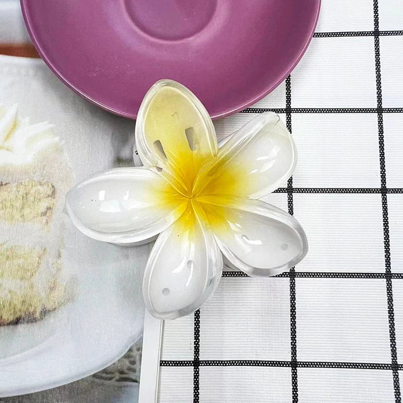 Five-petal flower Summer Super Fairy Vacation style frangeria Grab clip Shark Clip Acrylic flower hair grab hair accessories bac