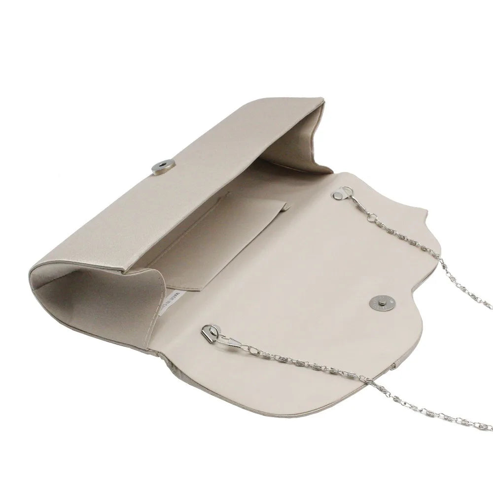 Fashion Shiny Evening Clutch Bag for Women's Wedding Party Banquet Female Crystal Day Long Purse Chain Diamond Shoulder Bag