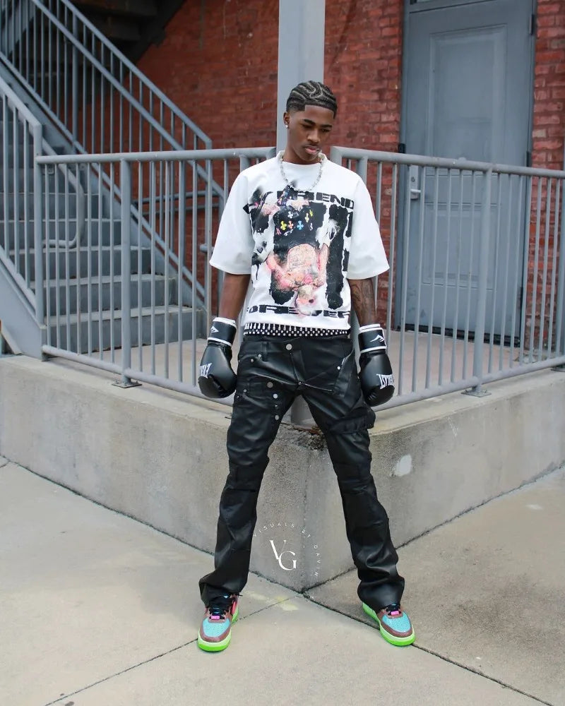 Y2k American Street Retro Cartoon Animation Printed Short-sleeved High Street Hip-hop Loose Casual Oversized Round Neck T-shirt