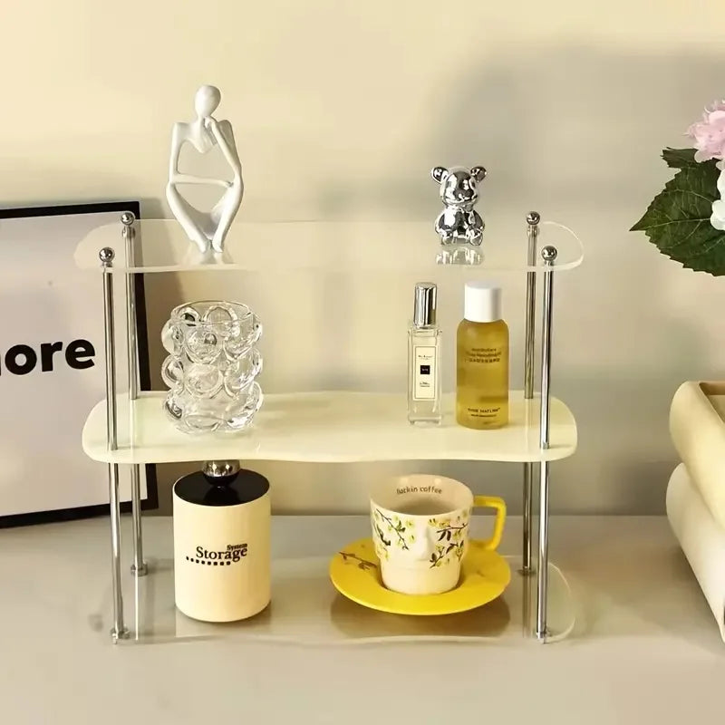 3-layer Acrylic Desktop Storage Rack Water Cup Perfume Bathroom Table Top Cosmetics Storage Jewelry Display Frame Organizer