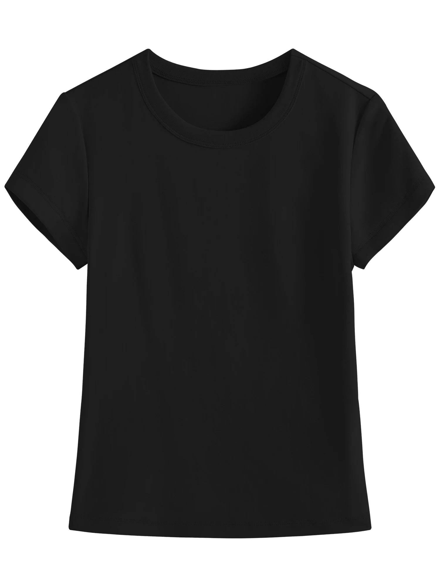 FSLE MInimalism Style Pink Straight Shoulder Short-sleeved T-shirt for Women 2025 Summer New Slim Fit Round Neck Top 25FS12113