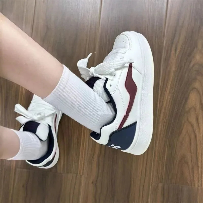 Spring New Women's Bread Shoe Pastel Yellow Color Block Student Casual Shoes Rubber Sole Comfortable Versatile Flat Footwear