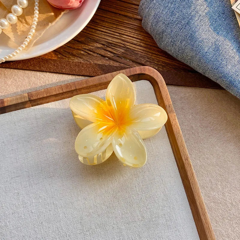 Five-petal flower Summer Super Fairy Vacation style frangeria Grab clip Shark Clip Acrylic flower hair grab hair accessories bac