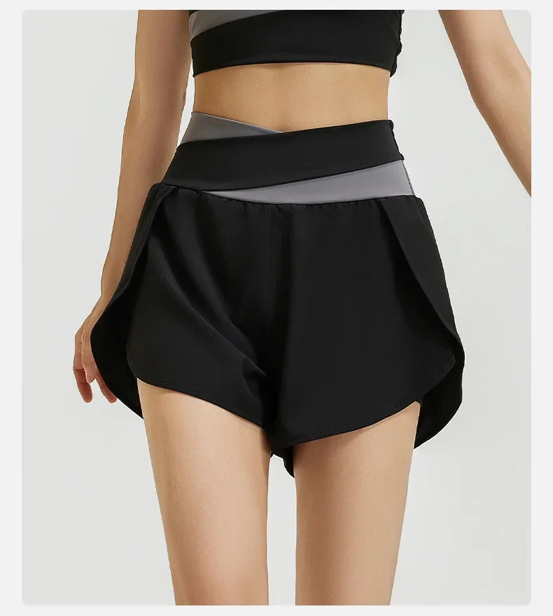 High Waist Workout Skorts for Women - Quick Dry Breathable Yoga Skirt Shorts, Anti-Ride Running Fitness Wear with Inner Liner"