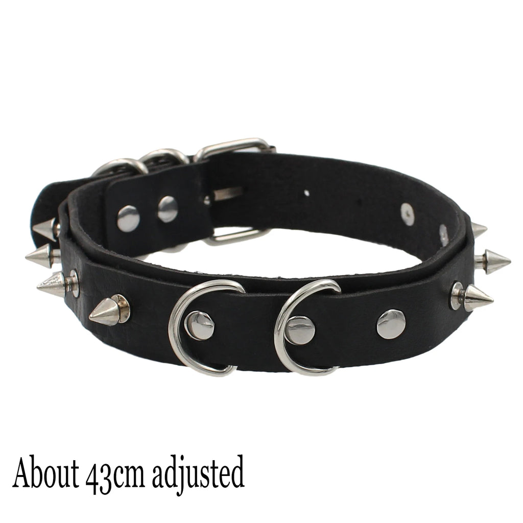 Woman Black Bat Punk Choker Collar Necklace Sexy PU Leather Heart Lock Key Spike Gothic Cosplay Accessories Party Jewelry New