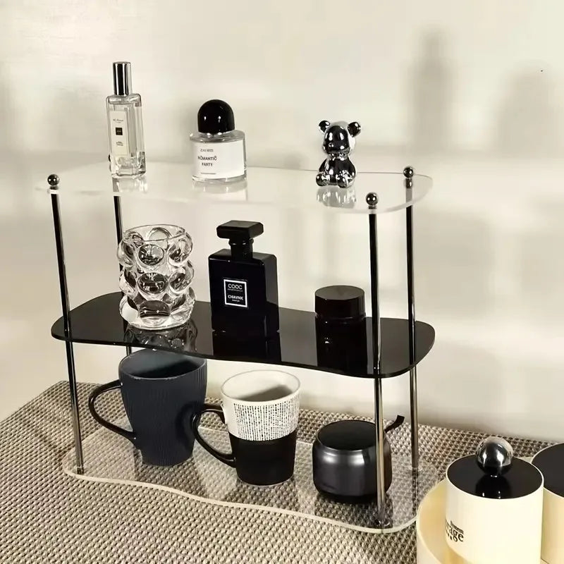 3-layer Acrylic Desktop Storage Rack Water Cup Perfume Bathroom Table Top Cosmetics Storage Jewelry Display Frame Organizer