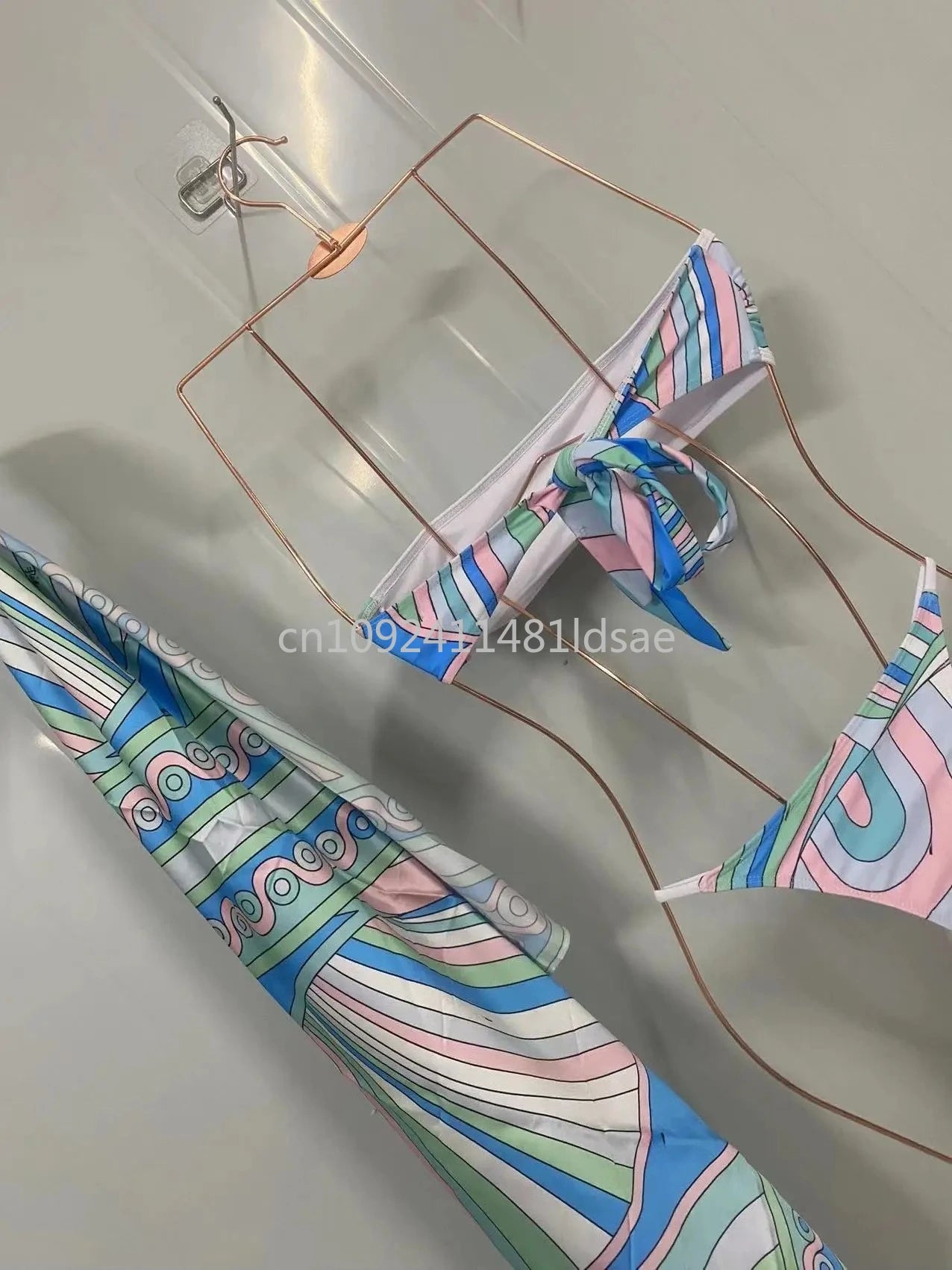 Luxury Design Women's Scarf Bikini Set Italy Designer Brand Scarf Strapless Swimsuit