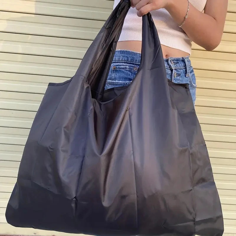 Large Capacity Foldable Portable Supermarket Environmentally Friendly Shopping Grocery Bag, Waterproof Shoulder Storage Bag