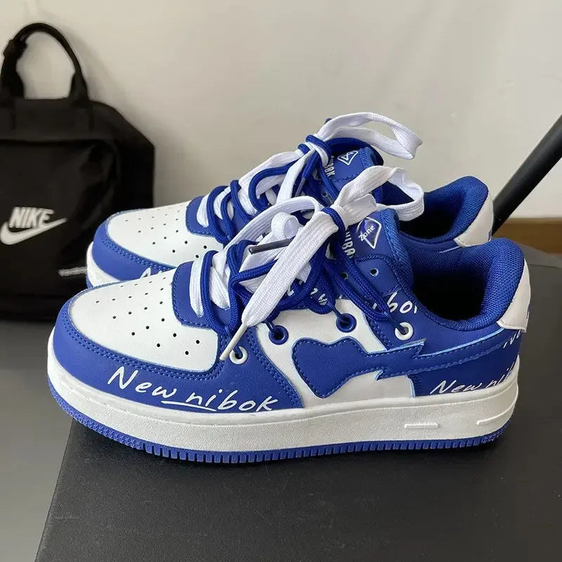 Women's Low-Top Breathable Trendy Shoes 2023 New Style Couple Casual Shoes PU Leather Rubber Bottom Comfortable Sneakers