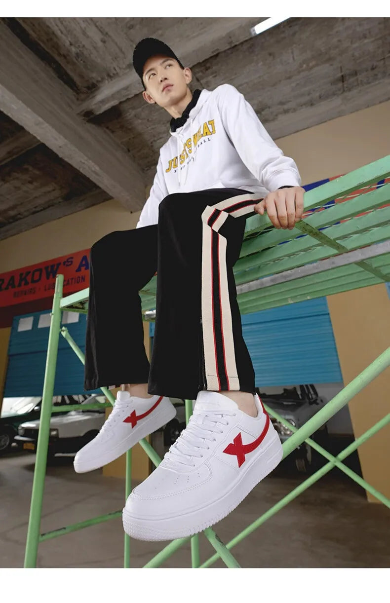 Xtep Men Skateboarding Shoes Non-Slip Casual White Couple Skate Sneakers Male Female Luxury Brand Shoes 881219319851