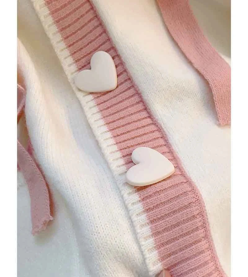 Jmprs Cute Sweet Cardigan Sweaters Women Lazy Wind White Knitted Coats Long Sleeve Loose Female Japan Kawaii Elegant Hooded Tops