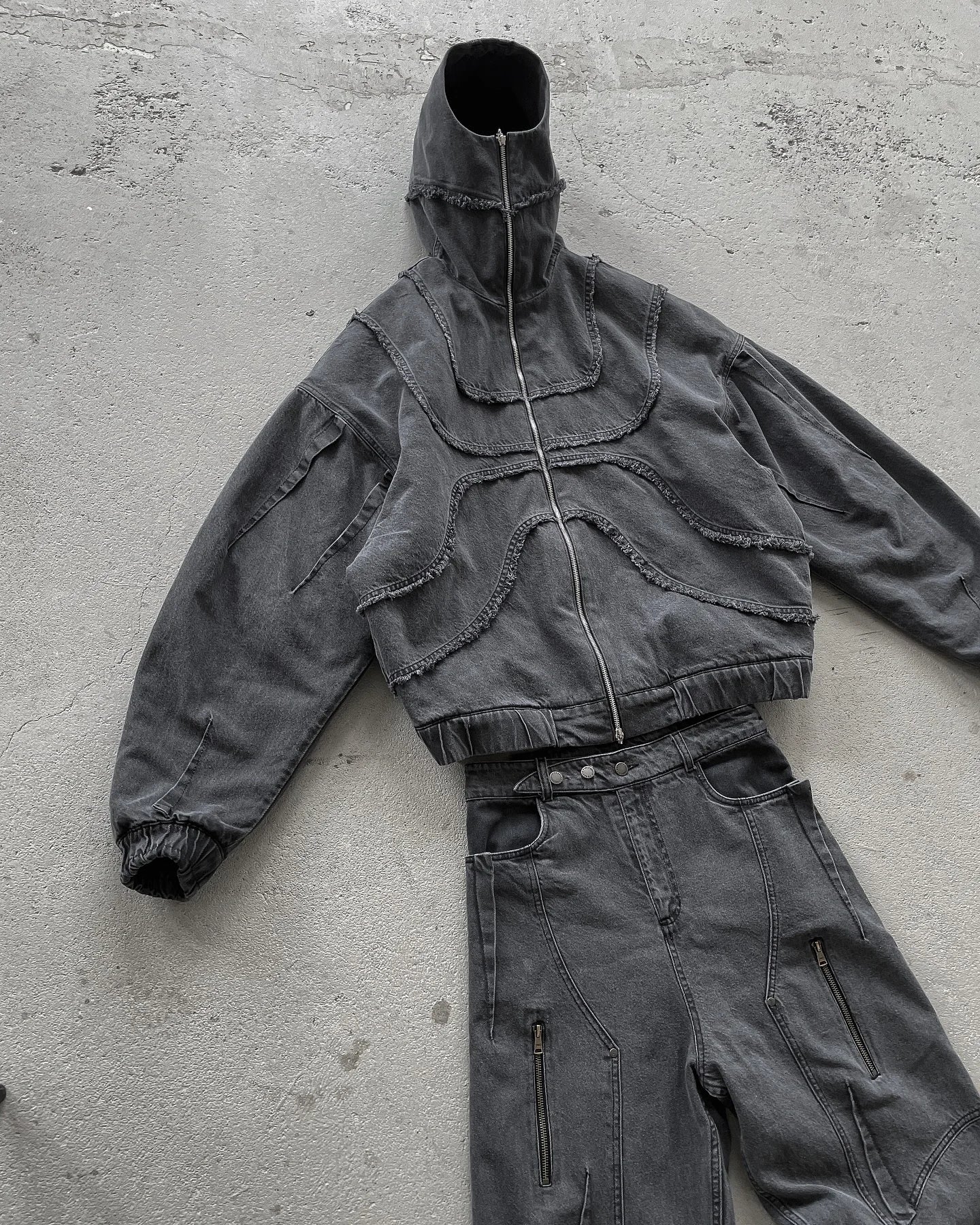 Y2K Denim Jacket American Splicing Style Gothic Vintage Trend Unisex Streetwear Punk High Street Oversized Leisure Zip Up Hoodie