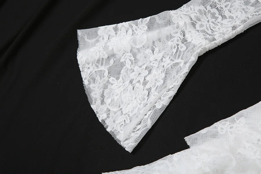 AltGoth Mall Goth Fairycore Dress Women Vintage Aesthetic Elegant Sweet Sexy See Through Irregular Hem High Waist Corset Dress