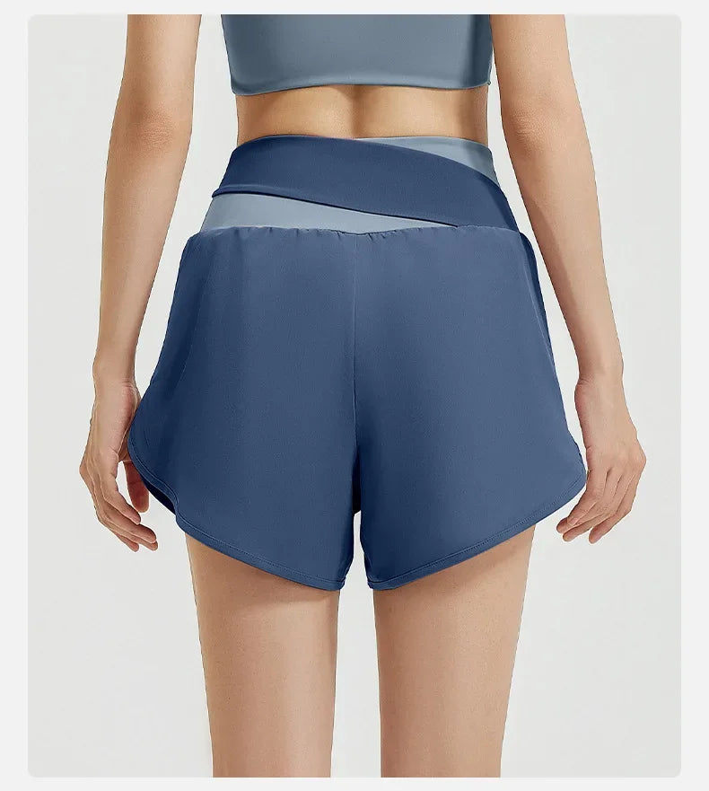 High Waist Workout Skorts for Women - Quick Dry Breathable Yoga Skirt Shorts, Anti-Ride Running Fitness Wear with Inner Liner"