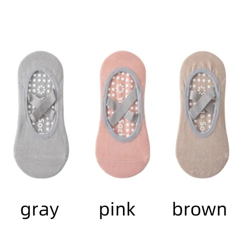 1/ 3Pair Professional Women Yoga Sock Silicone Anti-slip Ballet Pilates Socks Women Backless Breathable Bandage Yoga Sport Socks