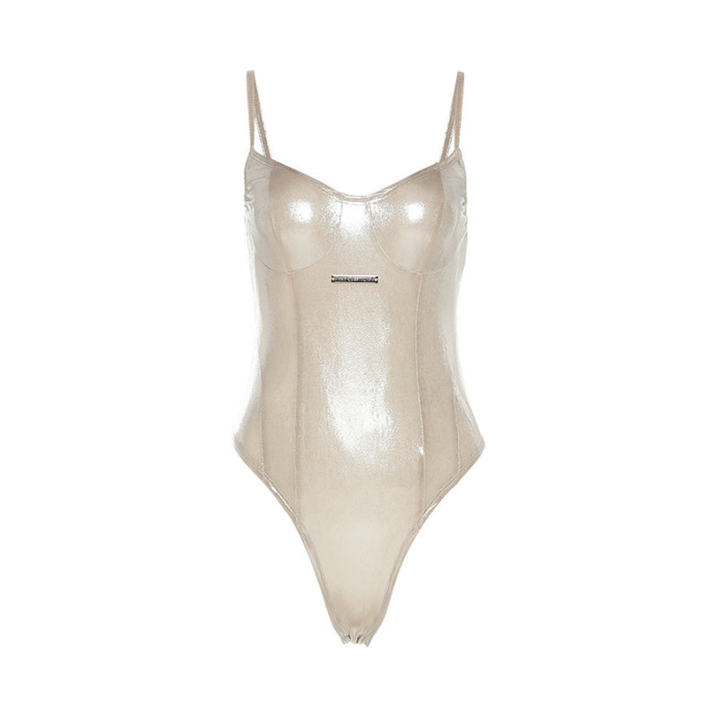 Summer New Fashion Solid Color Lingerie Sexy One-Piece Lace-Up Sleeveless Slim Fit Bodysuit Casual Streetwear Festival Outfit