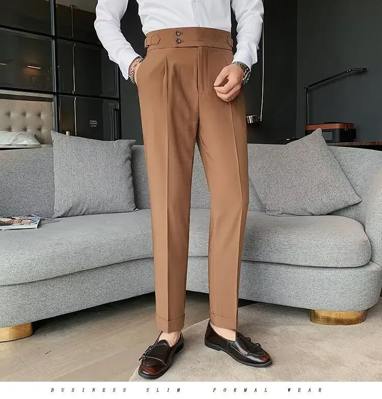 Men's Straight-leg High-waisted Casual Suit Pants High-end Feelslims Slimming Effective Spring Autumn Seasonal Pants
