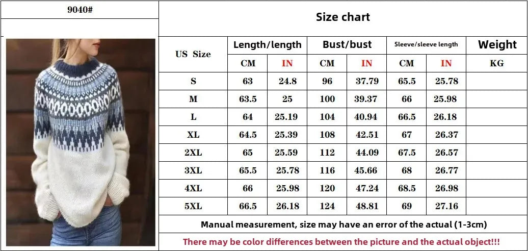 Loose Fashionable Women's Crew Neck Pullover Knitwear Color Block Sweater New Arrival Wish Bestseller Comfortable Casual Top