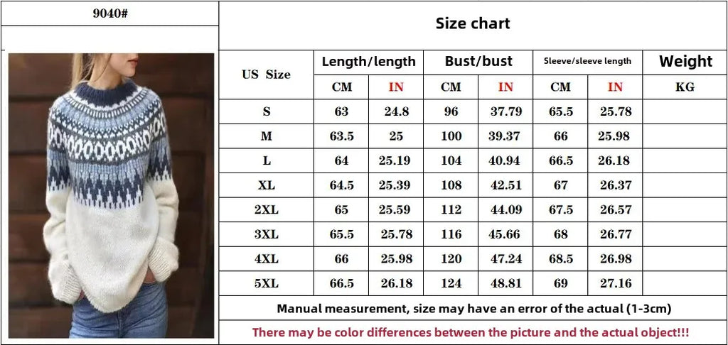 Loose Fashionable Women's Crew Neck Pullover Knitwear Color Block Sweater New Arrival Wish Bestseller Comfortable Casual Top