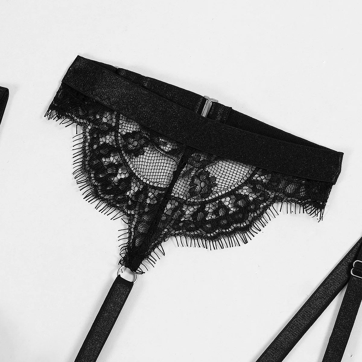 New lace pick-up body sculpting sex set perspective neck sexy underwear four-piece set lace bodysuit body suit sexy lingerie