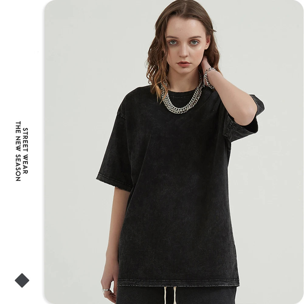 Ghostemane Double Sided Print Washed T-Shirt Oversized Men 100% Cotton Tshirt Hip Hop Metal Gothic Rock TShirt Streetwear Unisex