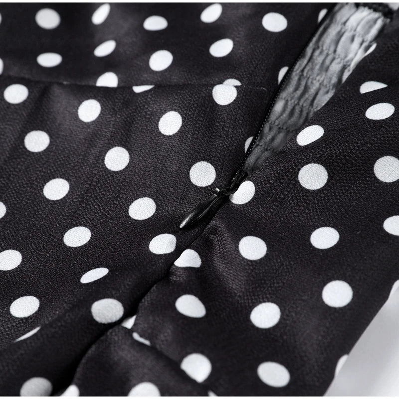 Retro Polk Dot Long Dress With Ribbon Women Sexy Low Cut Sleeveless Pleated Slim Evening Dresses Female Spring Chic Street Party