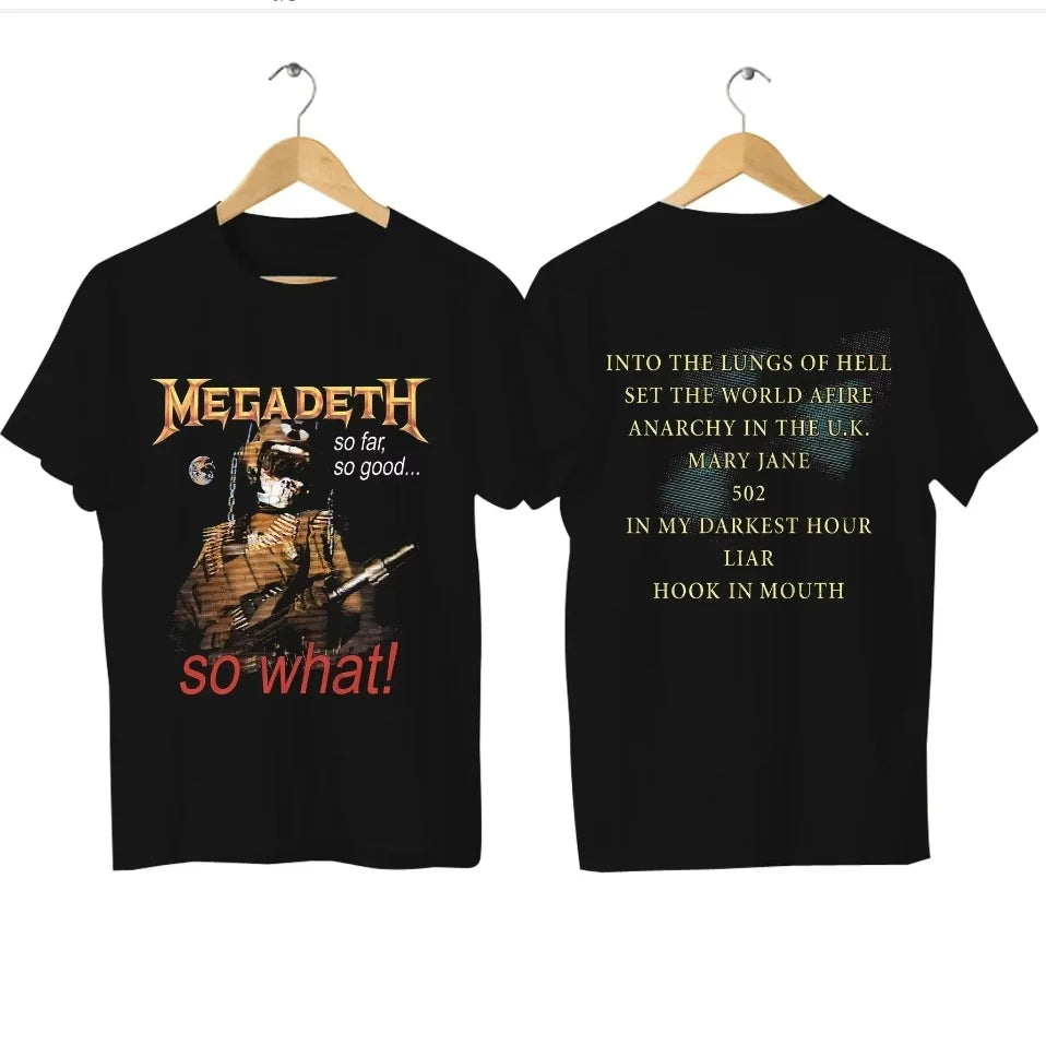 2025 women Megadeths T Shirt Casual Rust in Peace T-shirt Graphic Oversized Sports Tees Tops Breathable Comfortable Streetwear