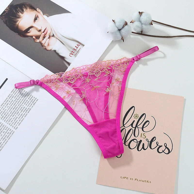 Women Lace Thong G-string Panties Sexy Floral Underwear Transparent Women's Panties Female Underpants Lingerie