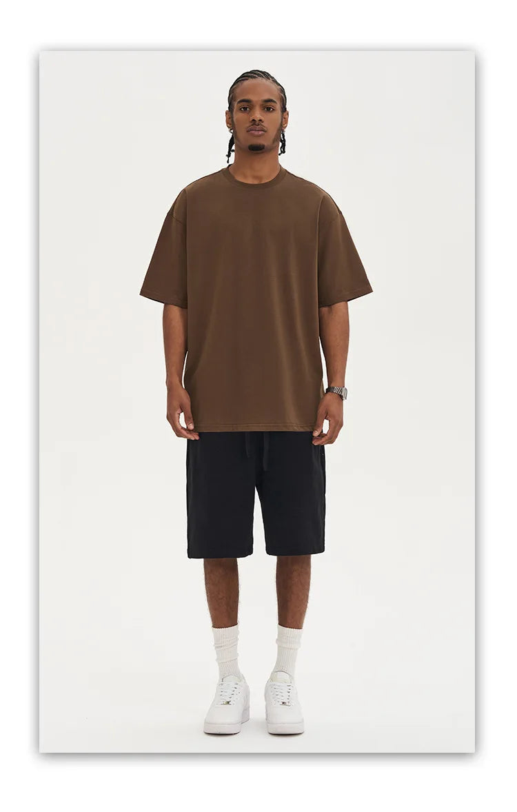 Oversized T Shirt for Men Women 280gsm Heavy Cotton Shirts Summer O-neck Oversize Tees Solid Casual Streetwear Fashion Clothing