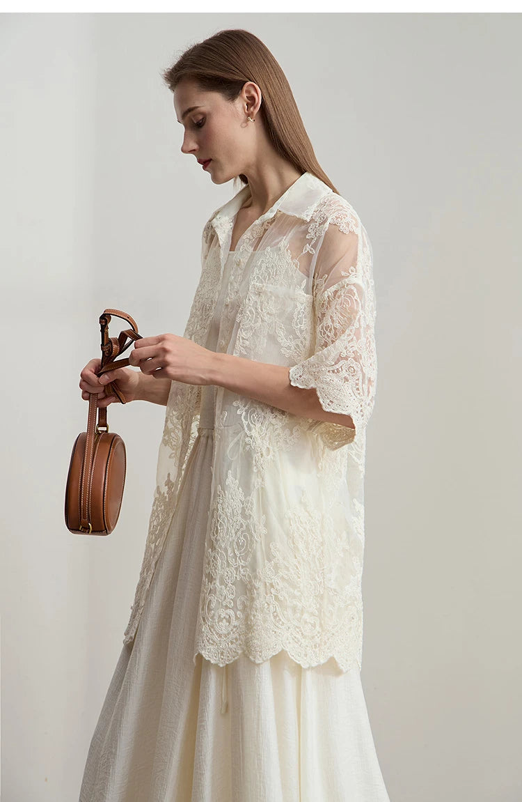 AMII Minimalist Office Lady Print Shirts Women Summer 2025 Short Sleeve Turn-down Collar Loose Blouses Female Fashion 12542155