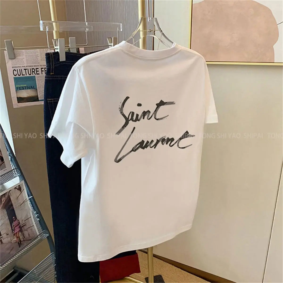 Oversize short-sleeved t-shirt women's and men's summer 2025 new design trendy loose lazy unique chic top