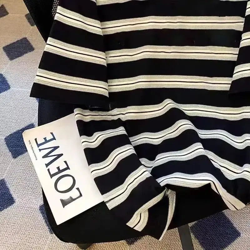 American high street hip-hop men and women trendy personality striped round neck short sleeved couple loose casual T-shirt top