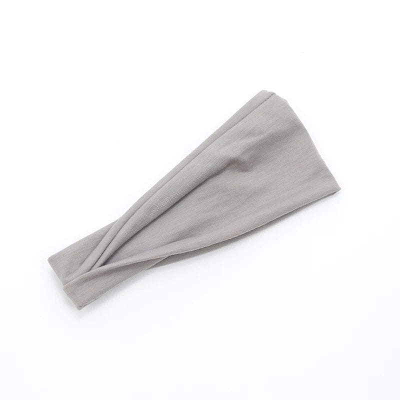 New Women Solid Color Elastic Hair Bands Yoga Headband Fashion Turban Makeup Hair Hoop Vintag Knotted Headwrap Hair Accessories