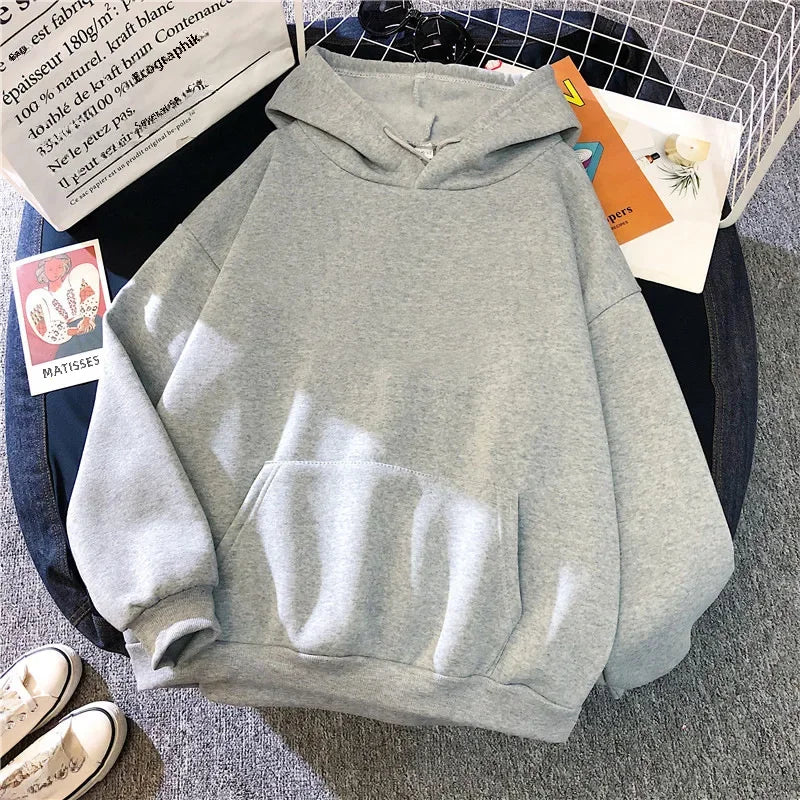 2023 Amazon Ebay Cross-border Selling Solid Color Hooded Sweatshirt For Women Independent Station Ebaywomen's Blank Hoodie 2temu