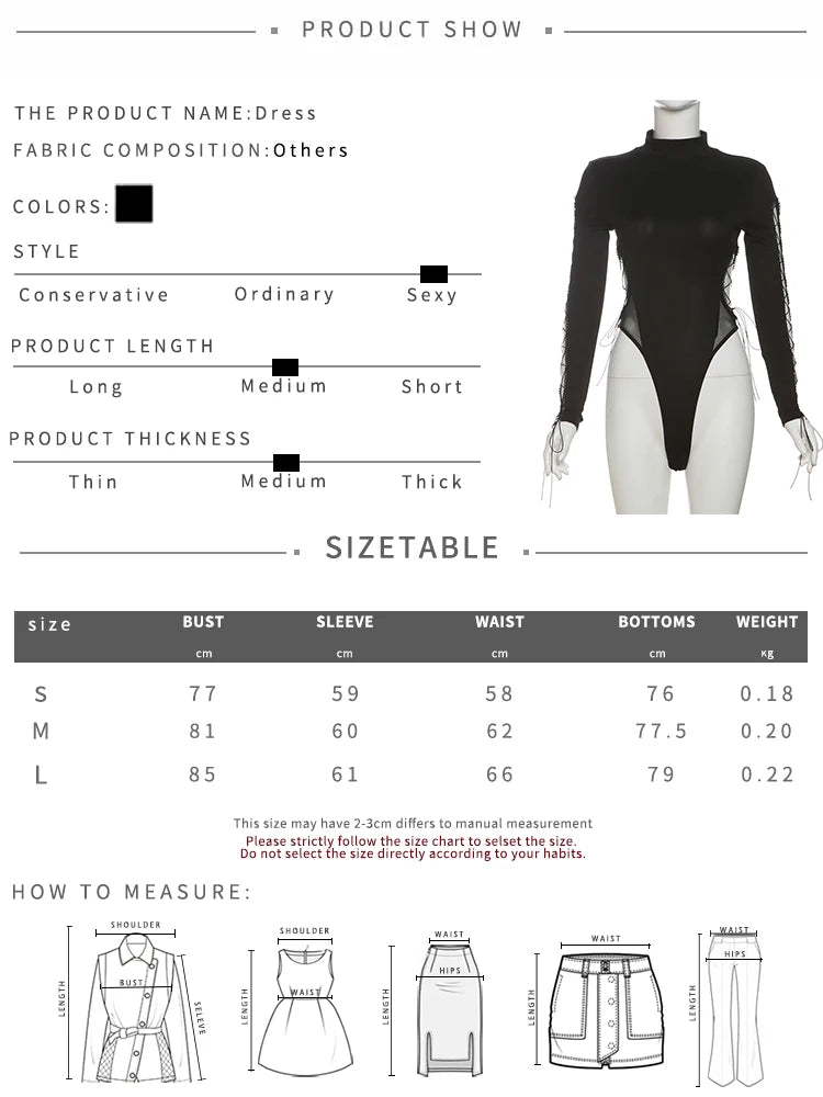 SylCue Irregular Hollow Solid Skinny Bodysuit Women Turtleneck Shirring Full Sleeve Spicy Girl Fashion Trend Classic Streetwear