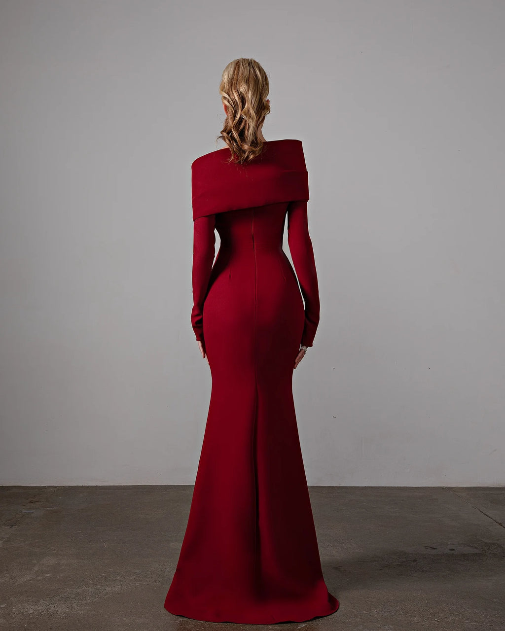 Customized Delicate Jersey Mermaid Off the Shoulder Evening Dresses Modern Long Sleeves Bridal Party Custom Made Prom Dress