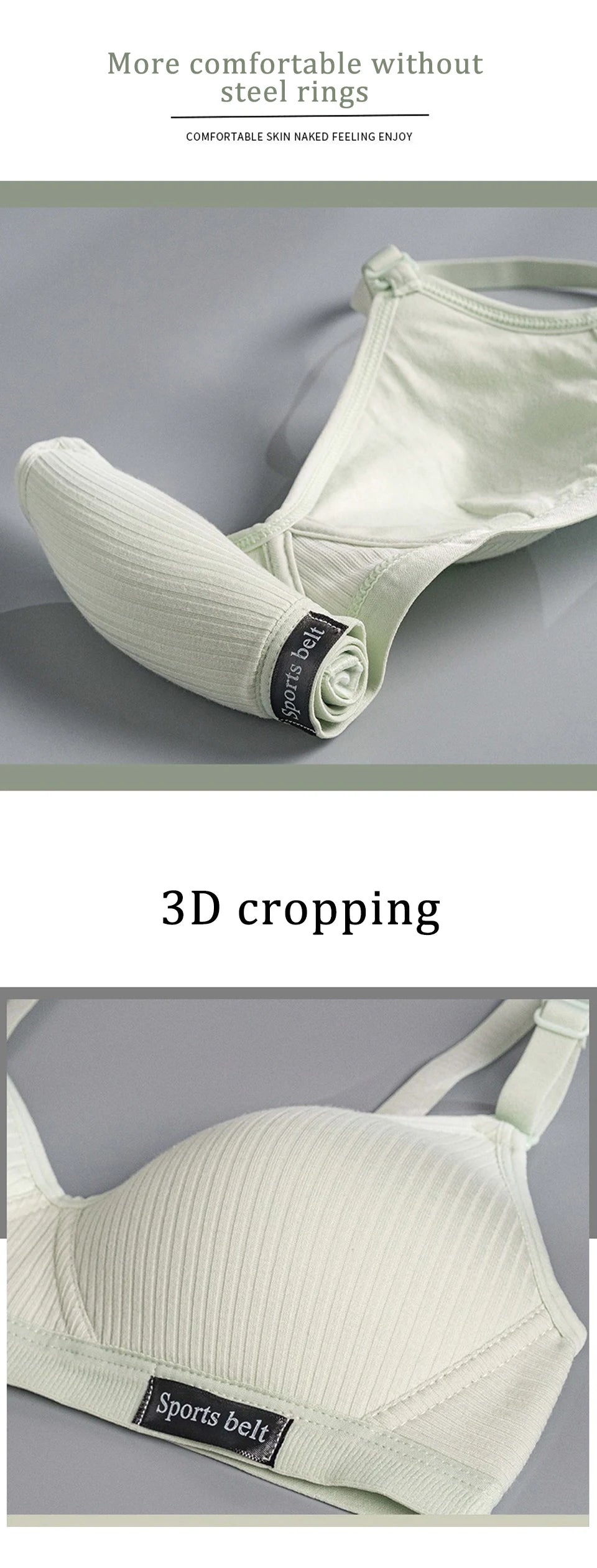 FallSweet Cotton Wireless Bra for Women Seamless Push Up Bras Comfortable V-Shaped Gathering Underwear AB Cup Intimate Lingerie