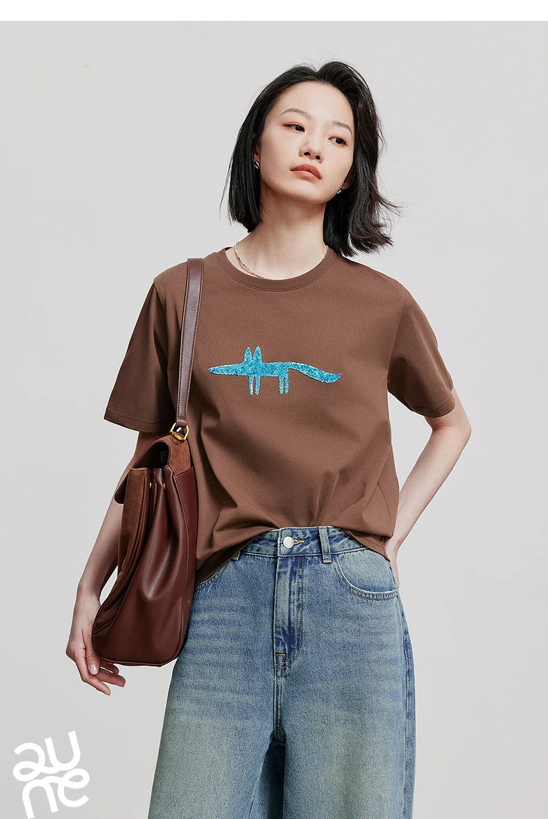 TOYOUTH Women Short Sleeve T shirt 2025 Spring New Tops 8521035